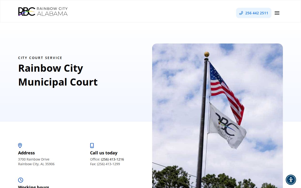 Rainbow City Etowah County warrant records court hours and missed-date routing